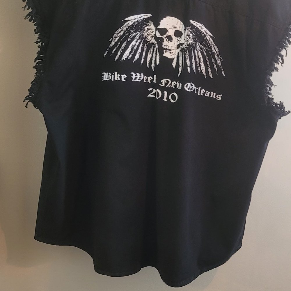 Men's XXL Sleeveless Blk. Biker Shirt